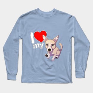 I love my chihuahua - cream Long Sleeve T-Shirt